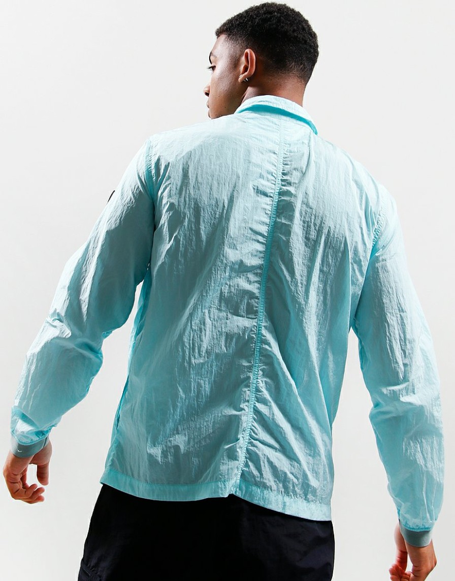 Overshirts Marshall Artist | Krinkle Nylon Pocket Overshirt // Cyan