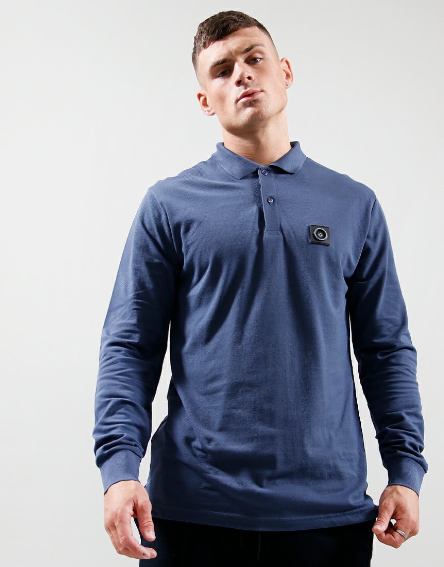 Polo Shirts Marshall Artist | Long Sleeve Siren Polo Shirt // Airforce Blue