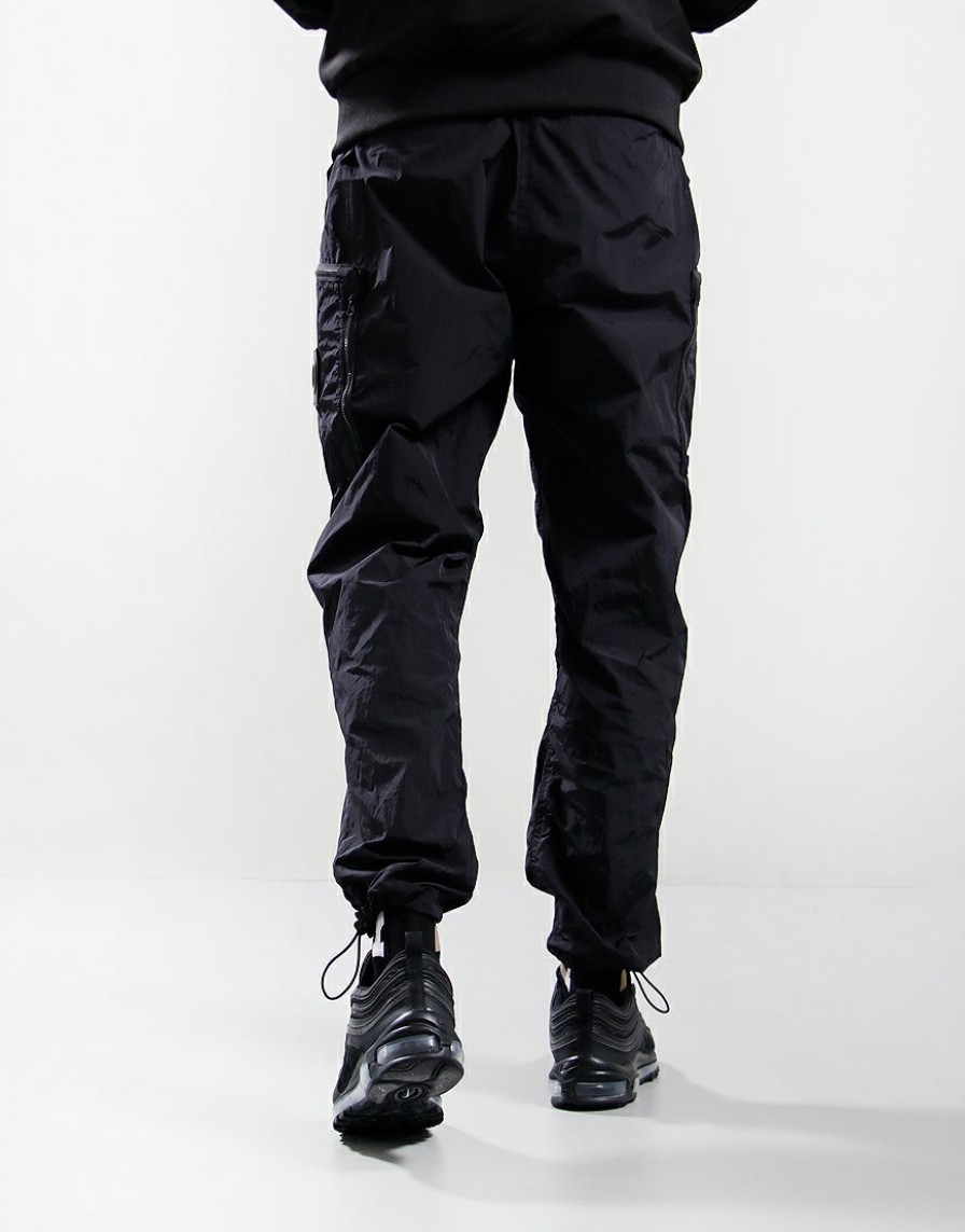 Joggers & Cargos Marshall Artist | Krinkle Nylon Cargo Pants // Black