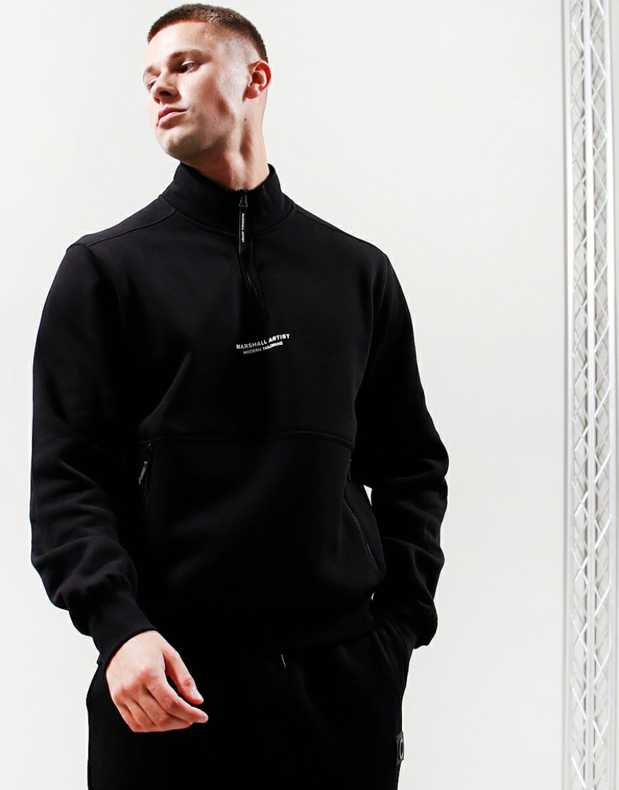 Sweats Marshall Artist | Siren Injection 1/4 Zip Sweat // Black