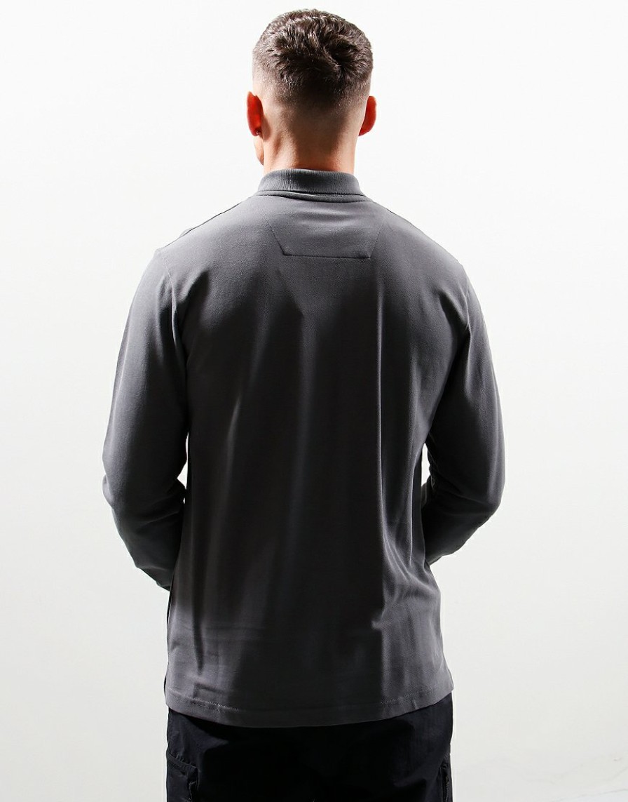 Polo Shirts Marshall Artist | Siren Long Sleeve Polo Shirt // Gull Grey