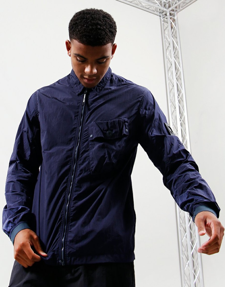 Overshirts Marshall Artist | Krinkle Nylon Pocket Overshirt // Navy