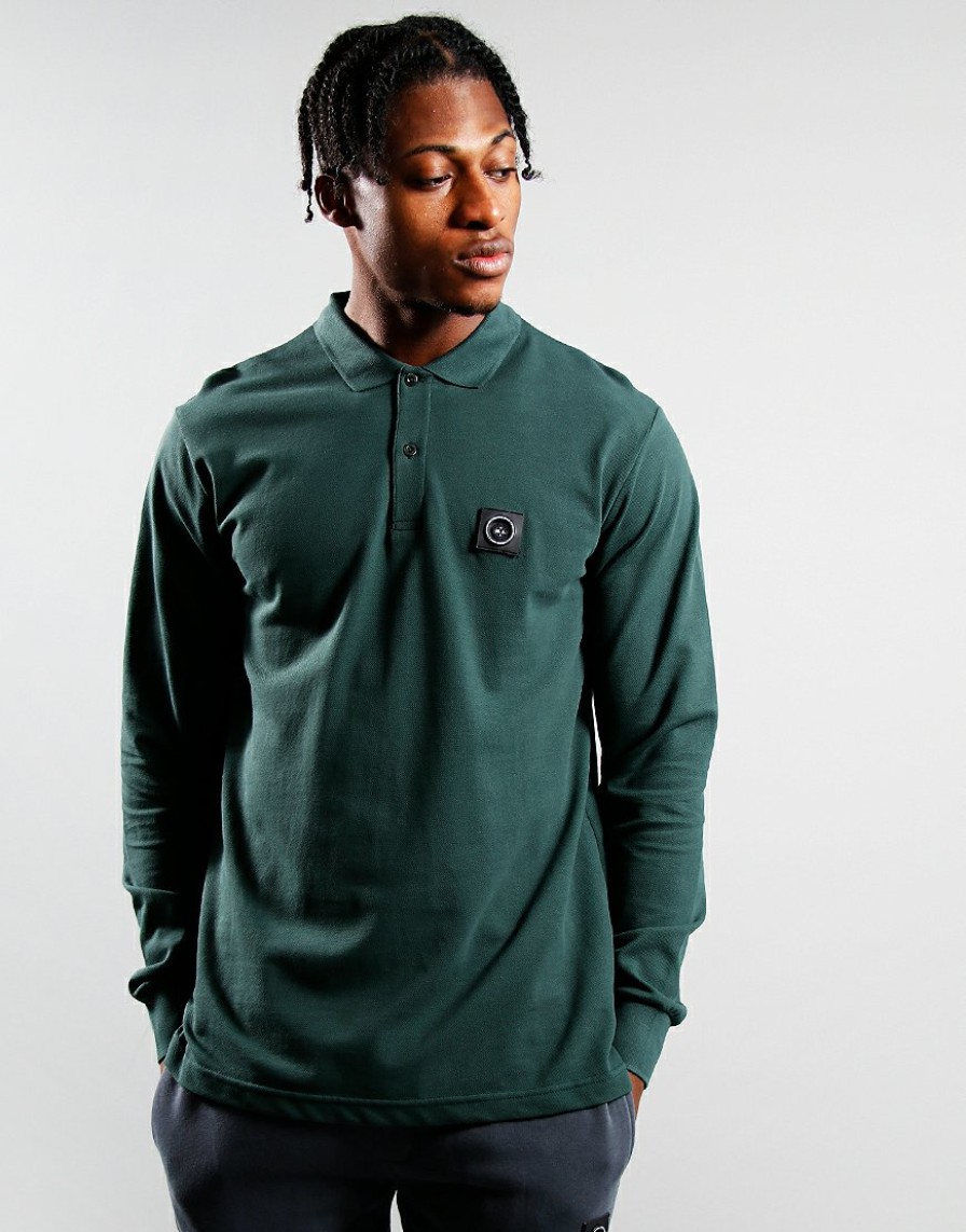 Polo Shirts Marshall Artist | Long Sleeve Siren Polo Shirt // Forest Green