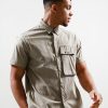 Overshirts Marshall Artist | Gaberdine Short Sleeve Shirt // Clay