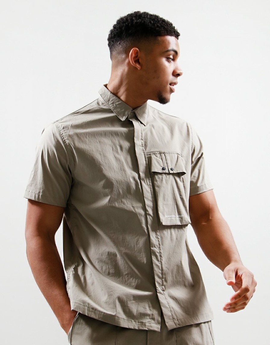 Overshirts Marshall Artist | Gaberdine Short Sleeve Shirt // Clay