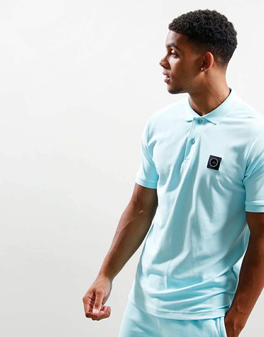 Polo Shirts Marshall Artist | Siren Short Sleeve Polo Shirt // Cyan