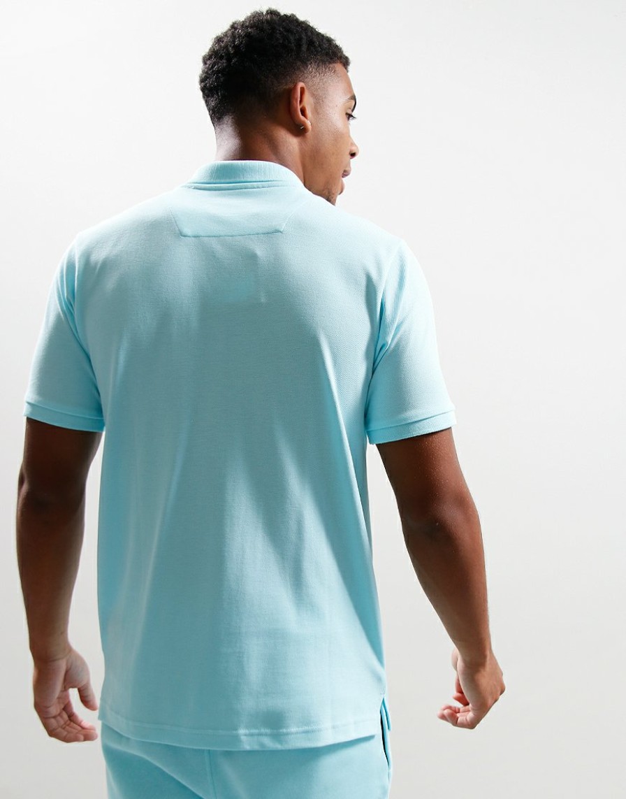 Polo Shirts Marshall Artist | Siren Short Sleeve Polo Shirt // Cyan