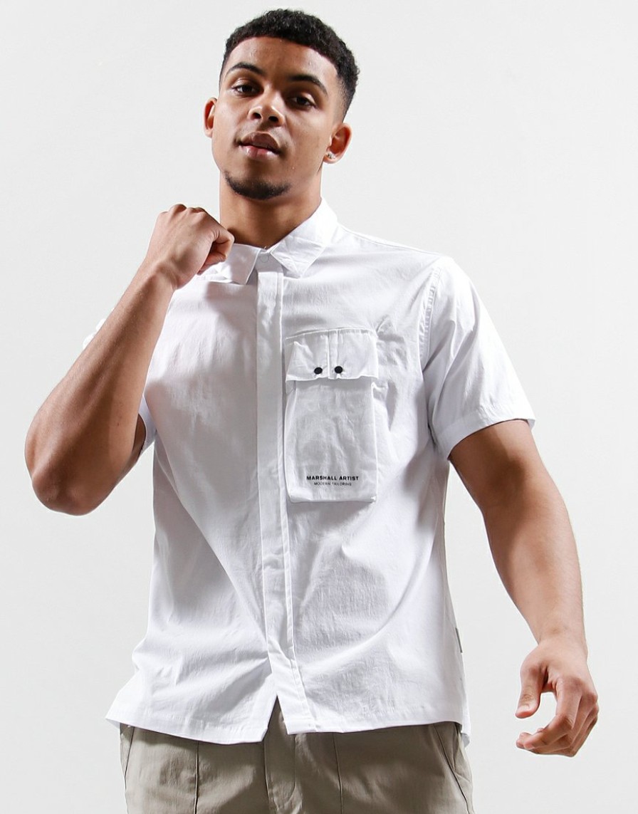 Shirts Marshall Artist | Gaberdine Short Sleeve Shirt // White