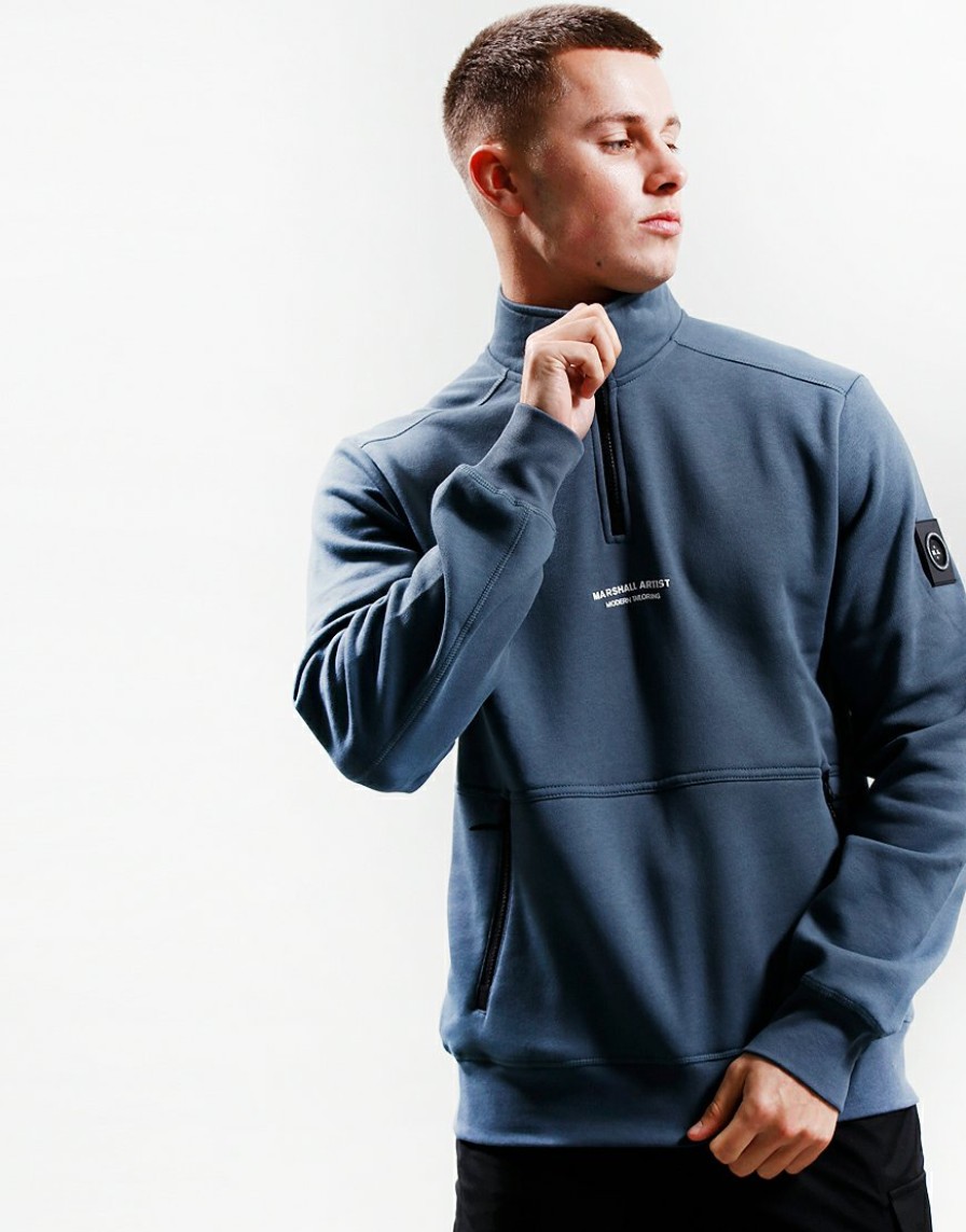 Sweats Marshall Artist | Siren Injection 1/4 Zip Sweat // Slate Blue