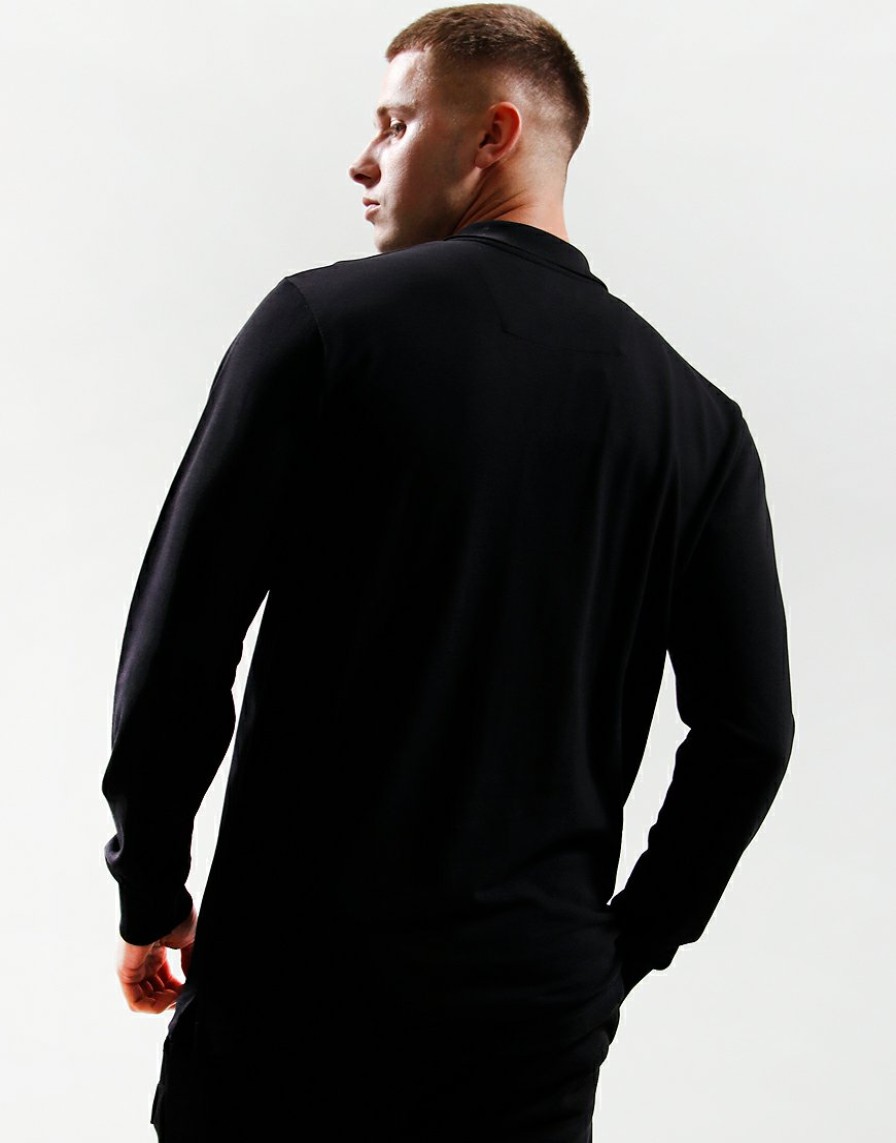 Polo Shirts Marshall Artist | Siren Long Sleeve Polo Shirt // Black