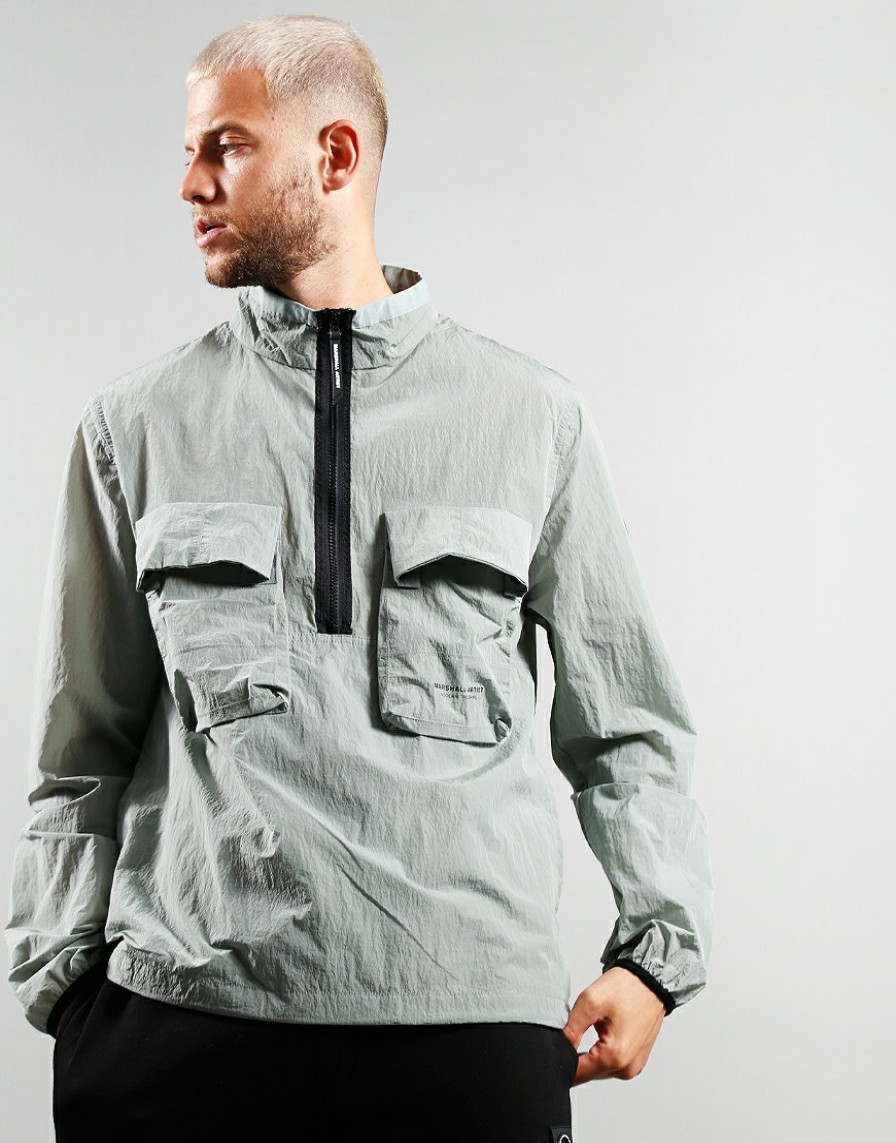 Overshirts Marshall Artist | Krinkle Nylon Half Zip Overshirt // Putty